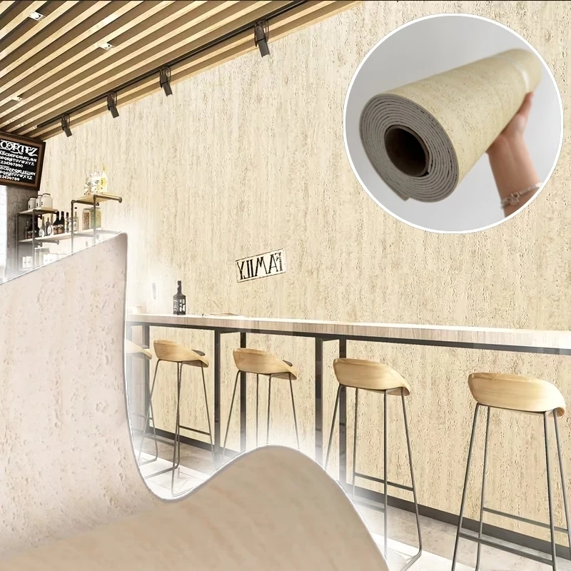 

3D Textured Travertine Contact Paper Self-Adhesive Removable Wallpaper Luxury for Living Room Wall Decor Wall Panel for Interior