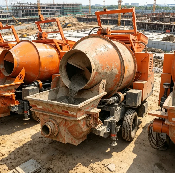 

Customized Mobile Concrete Mixer With Pump Concrete Mixing And Pumping Integrated Machine For Rural House Building