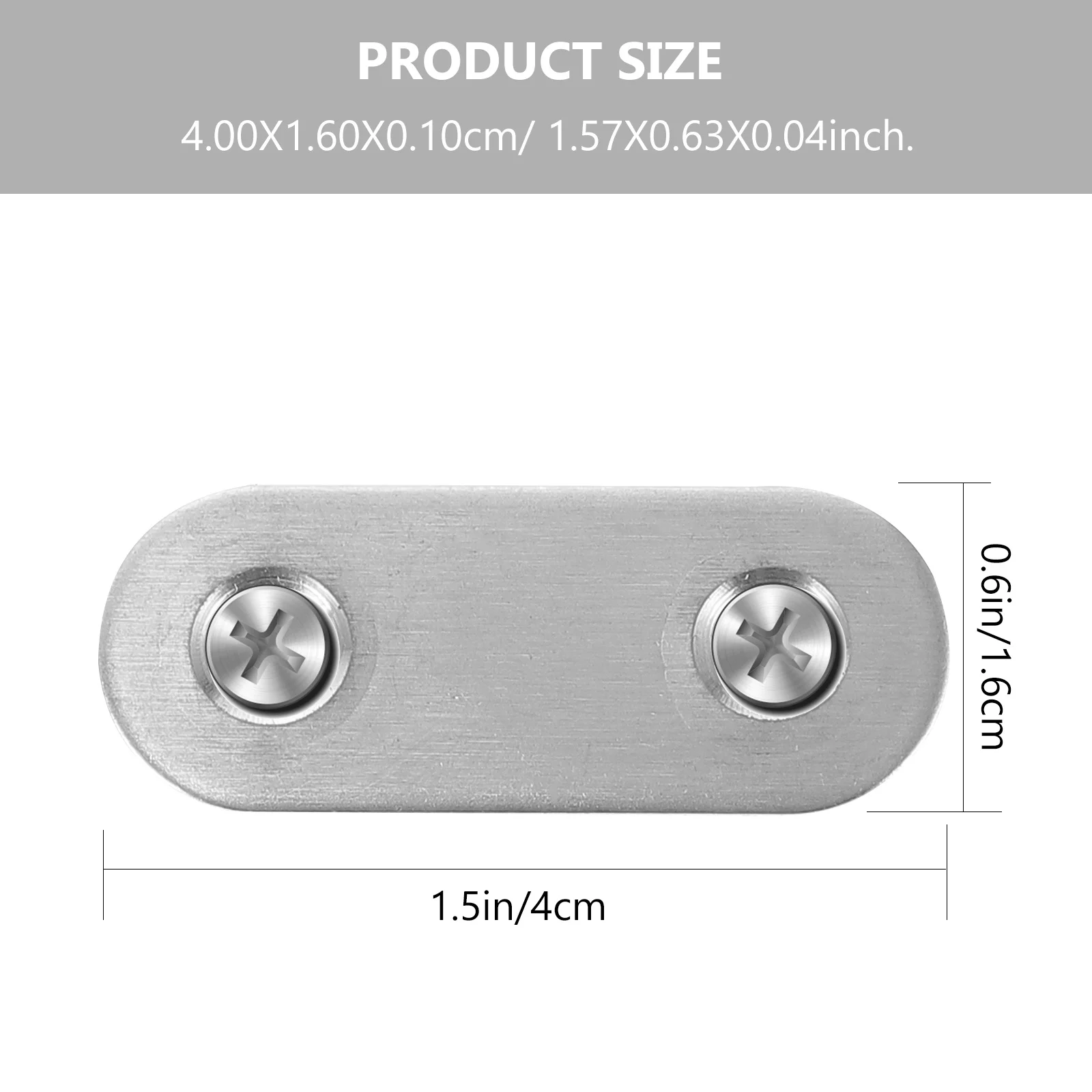 22Pcs Stainless Straight Brackets Furniture Braces Stainless Steel Metal Mending Plates Flat Brackets for Wood Reinforcement