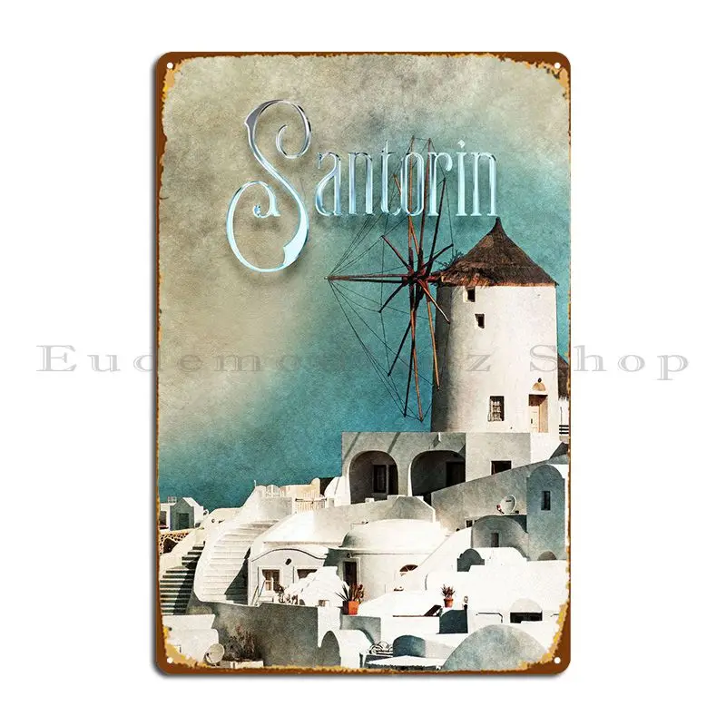 Santorin Metal Plaque Poster Club Bar Poster Designing Pub Create Tin Sign Poster