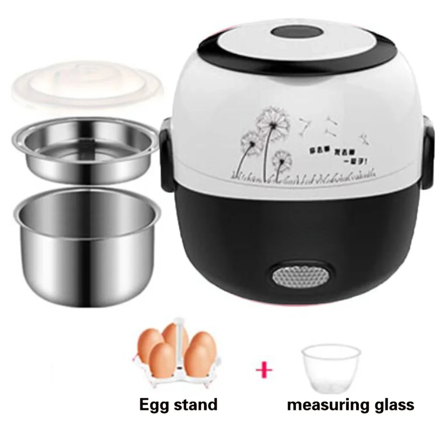 

New Compact 220V Portable Mini Food Steamer with 2 Layers for Cooking, Thermal Heating, and Warmer - Ideal Container for Meals,