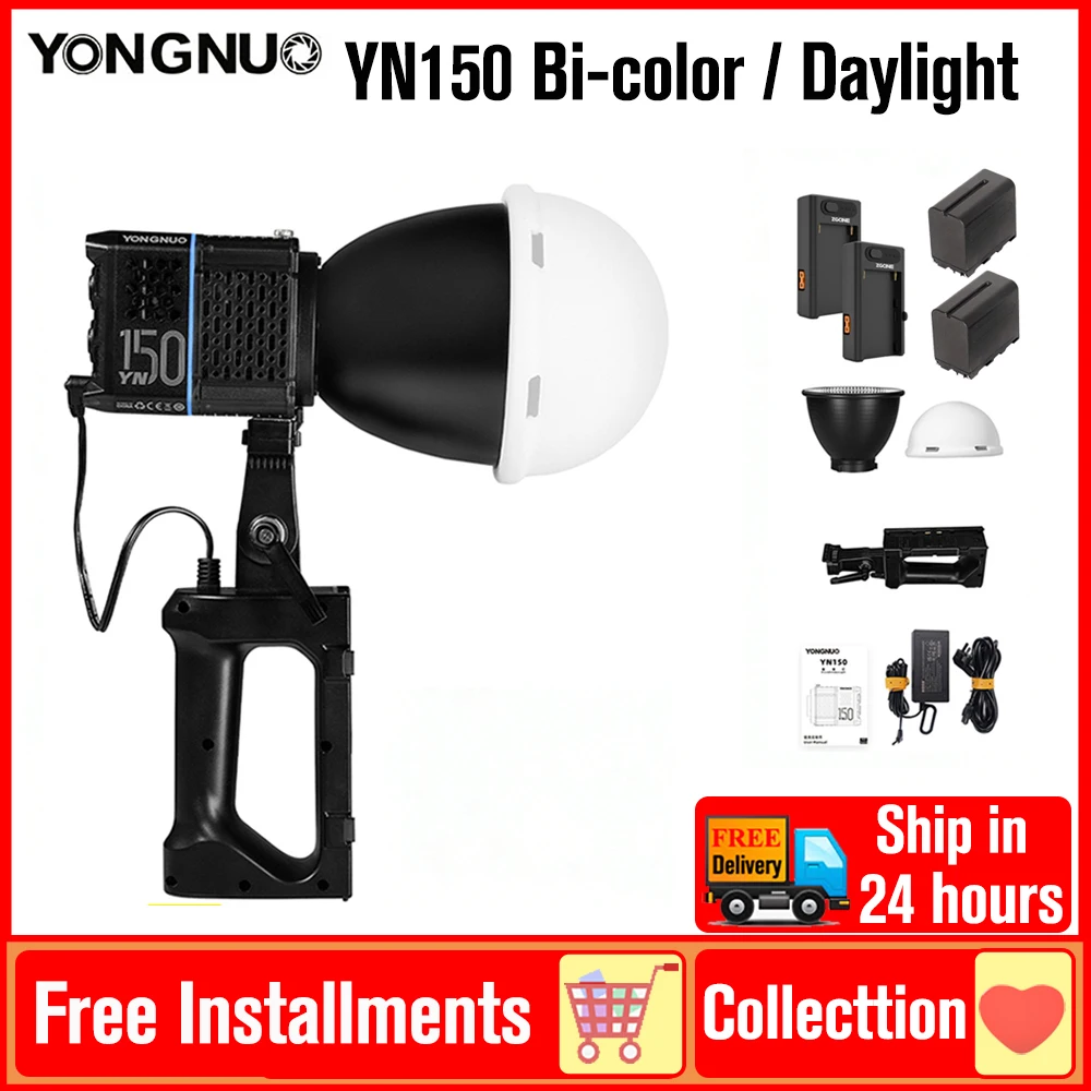 

Светодиодный COB-осветитель Yongnuo YN150Bi YN150s YN150 150 Вт, дневной свет, для наружной съемки, с креплением Bowens, постоянное освещение для студийной видеосъемки и фотографии
