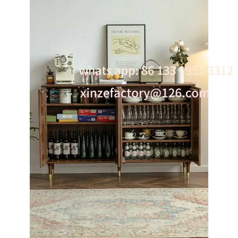 Wuying شجرة خزانة خذاء عميقة المنزلية سعة كبيرة باب خزانة خزانة الجوز الأسود خشب متين الشمال مدخل المقصورة