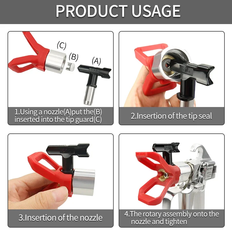 Imagem -06 - Reversível Airless Pintura Pulverizador Bico Dicas Pistola de Pulverização Filtro Substituir por Airless Pulverizador Pulverização Peças da Máquina Pcs