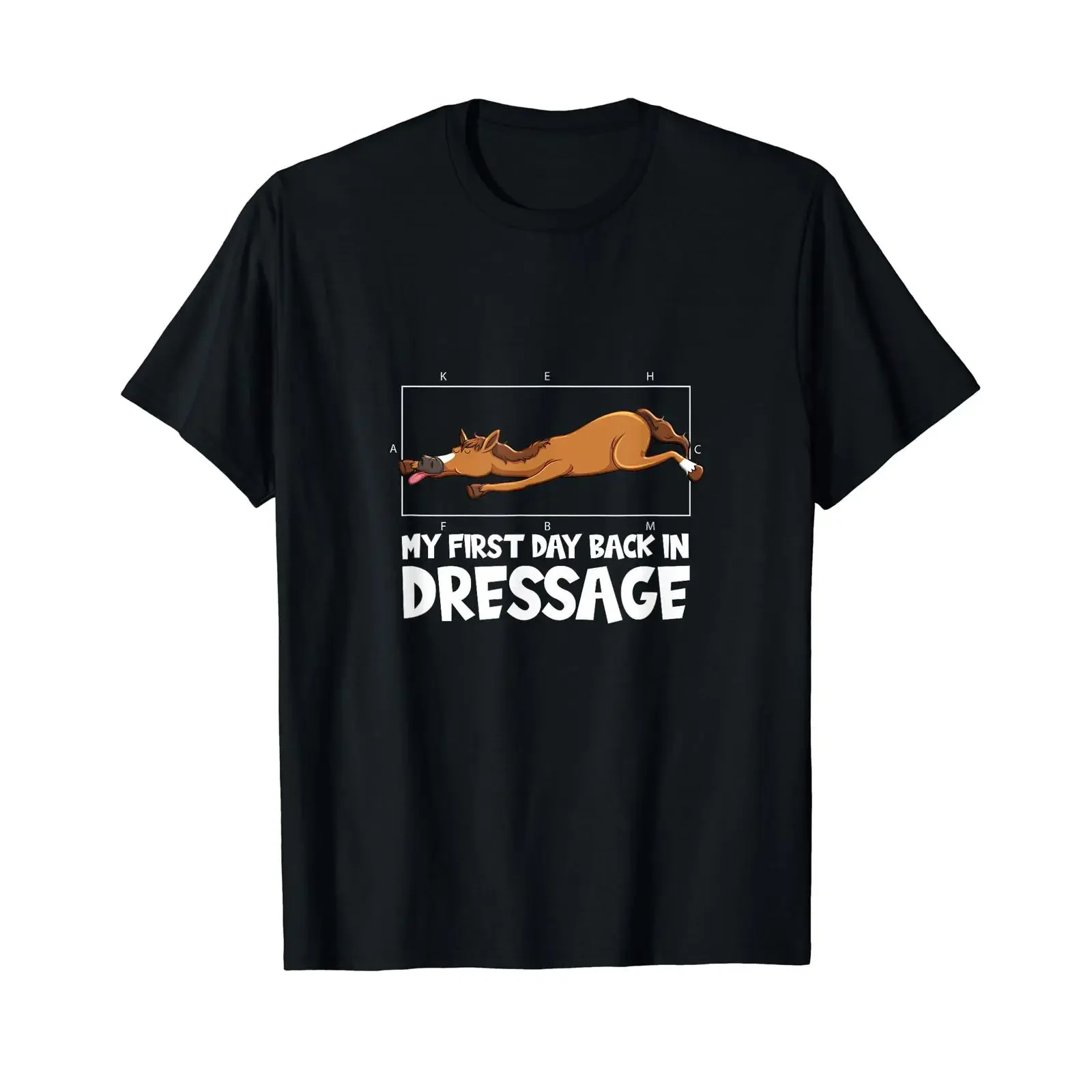 Comic Horse Sleep During Dressage T Shirt black s vintage Washed homme graphic Comfortable Stretched Top For Everyday Wear