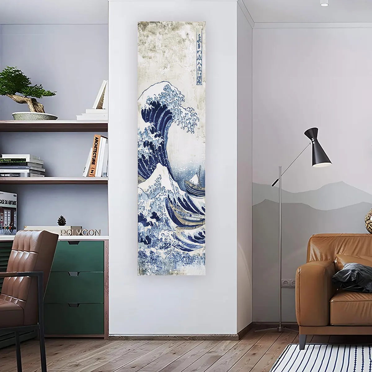 Japanese The Great Wave Red Sun Wall Art Tapestry For Living Room Bedroom Starry Night Ocean Waves & Moon Tapestry Wall Hanging