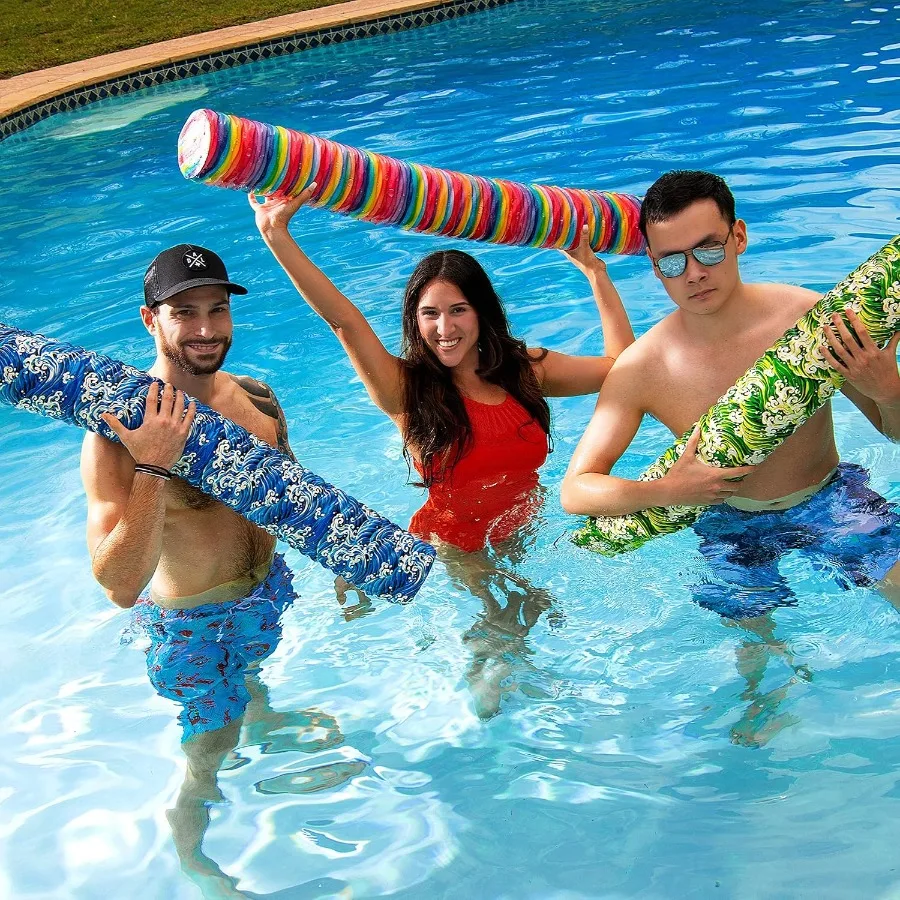Macarrão de piscina IMMERSA Jumbo Premium com revestimento de vinil macio à base de água e macarrão de espuma resistente a UV para natação e flutuador