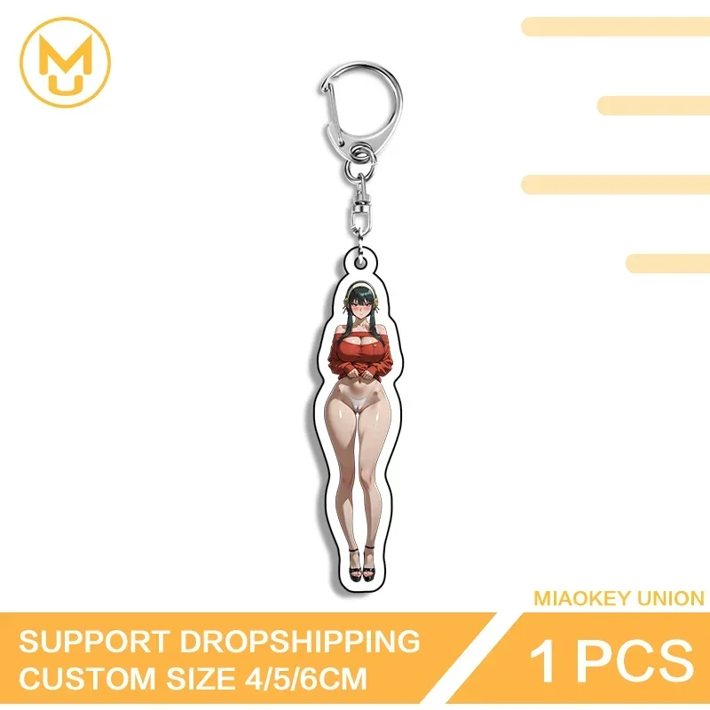 Seductive Yor Forger Beautiful Waifu Artistic Standing Posture Exquisite Double Sided Keyring Charming Fashion Decorations