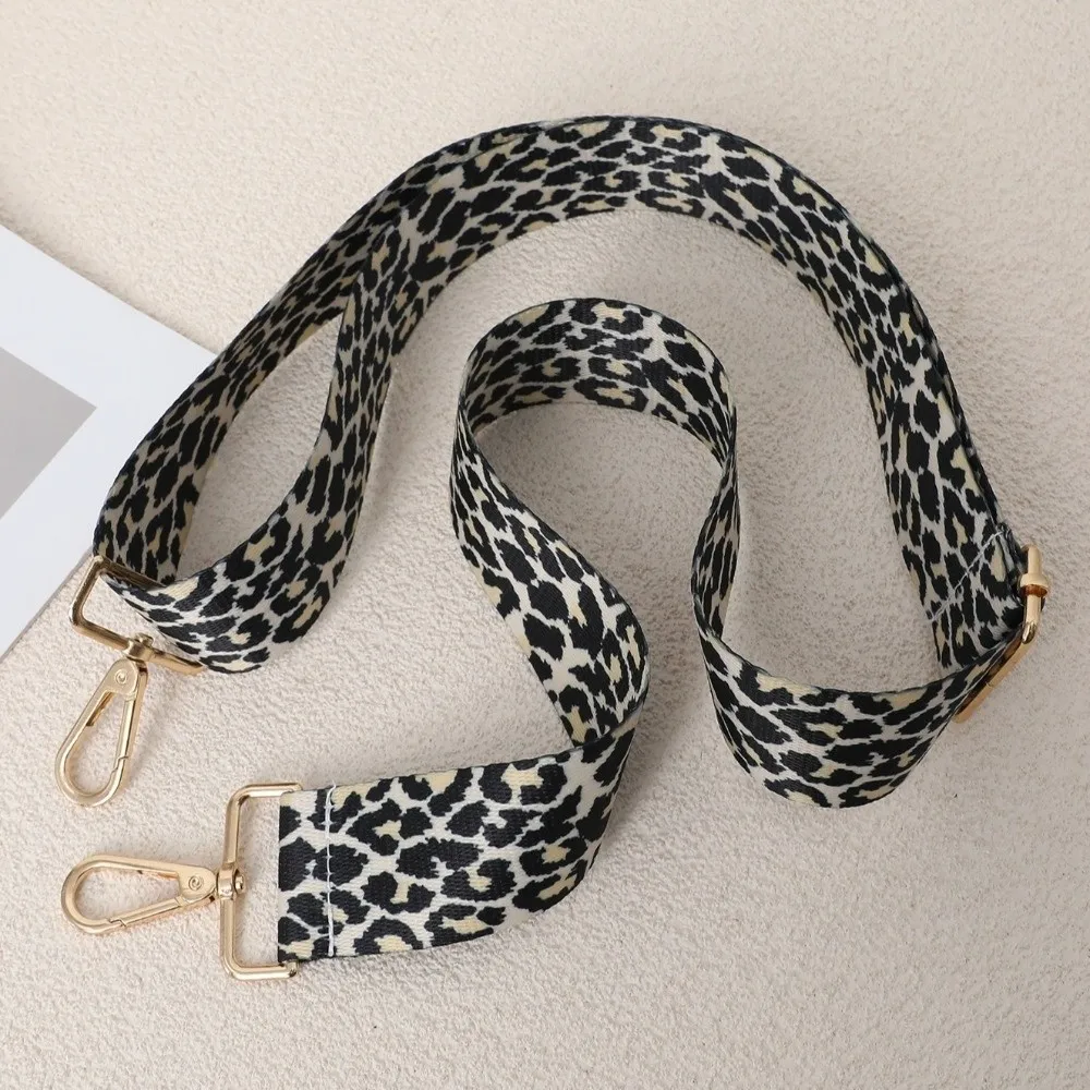 New 3.8cm Width Crossbody Strap Polyester Durable Leopard Print Strap Adjustable 70-120cm Wide Shoulder Strap Bag Accessories