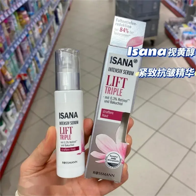 

Germany ISANA Retinol Vitamin A Essence Lotion 30ml Tri-Peptide Small Hyaluronic Acid Anti-Aging Firming Moisturising Face Serum