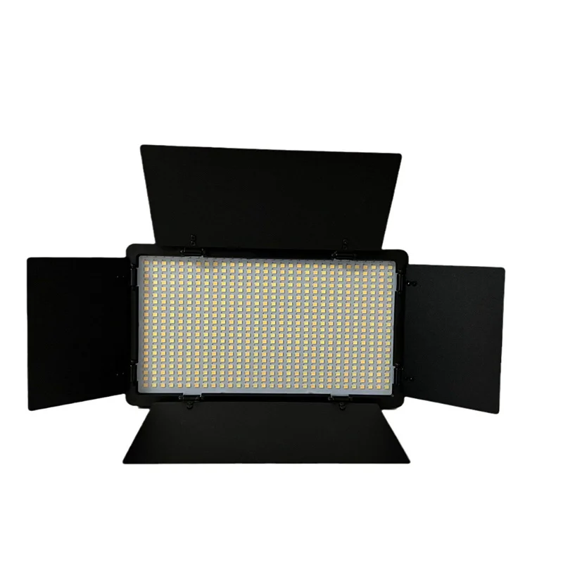 AEVYVKV LED-600 LED Video Light Photography Light Panel 3200-5600K with Barndoor 1/4 Inch Screw Ball Head for Photography Studio