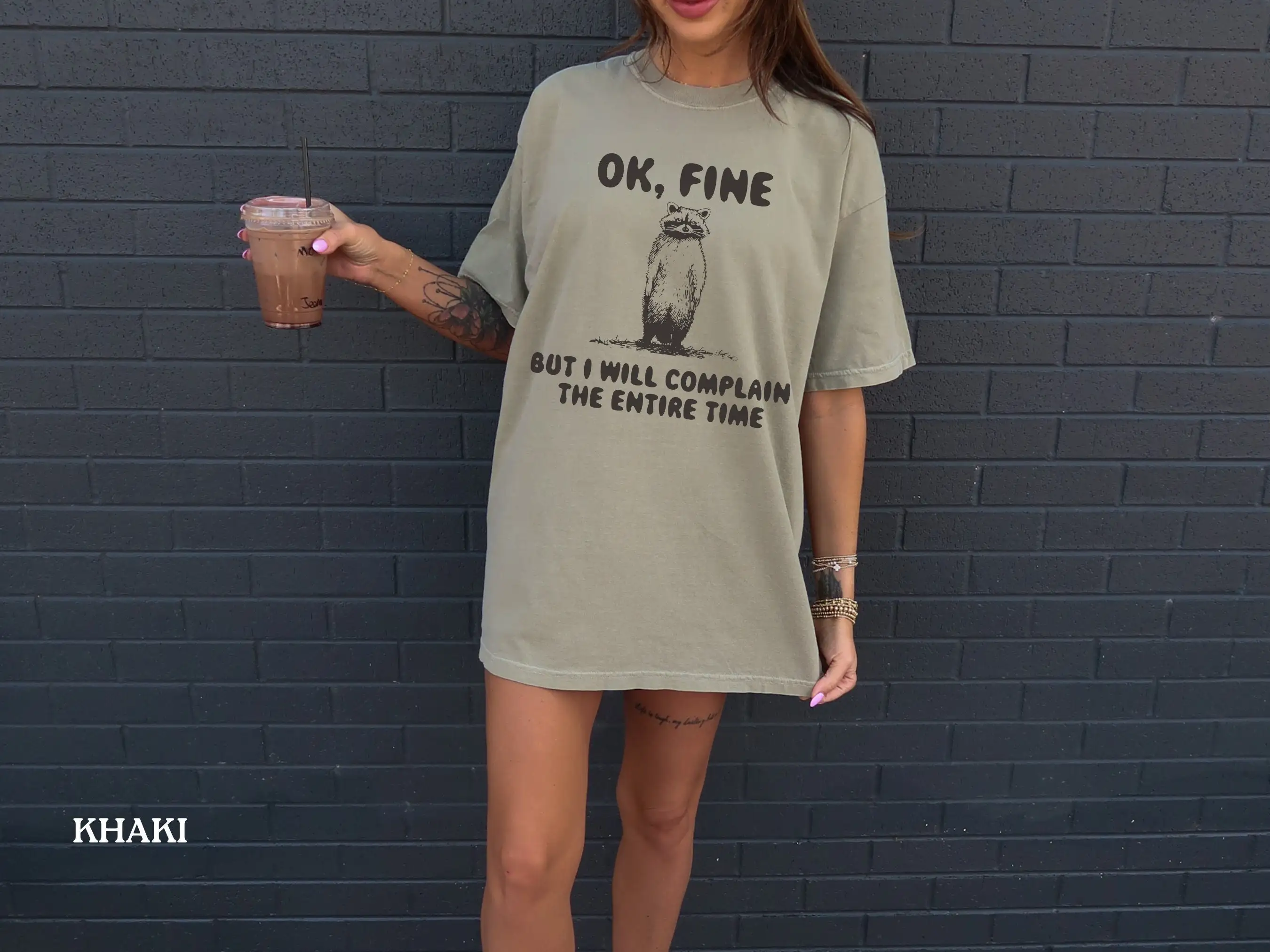 Ok Fine But I Will Complain The Entire Time Raccoon T Shirt Retro Sayings And Quotes Funny For Women Comfort Colors