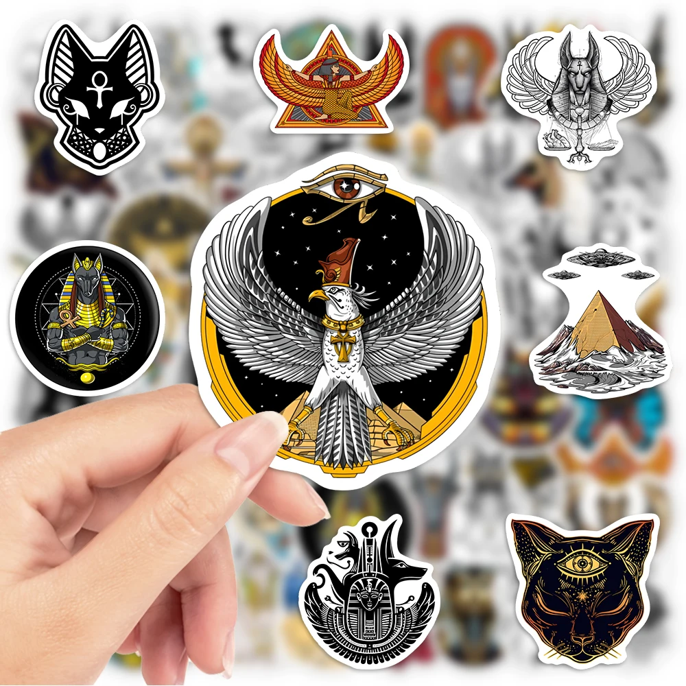 Egypt Mythology Gods Totem Stickers DIY Toys Gift Waterproof Decal for Scrapbook Journal Laptop Phone Luggage Bottles Decorative