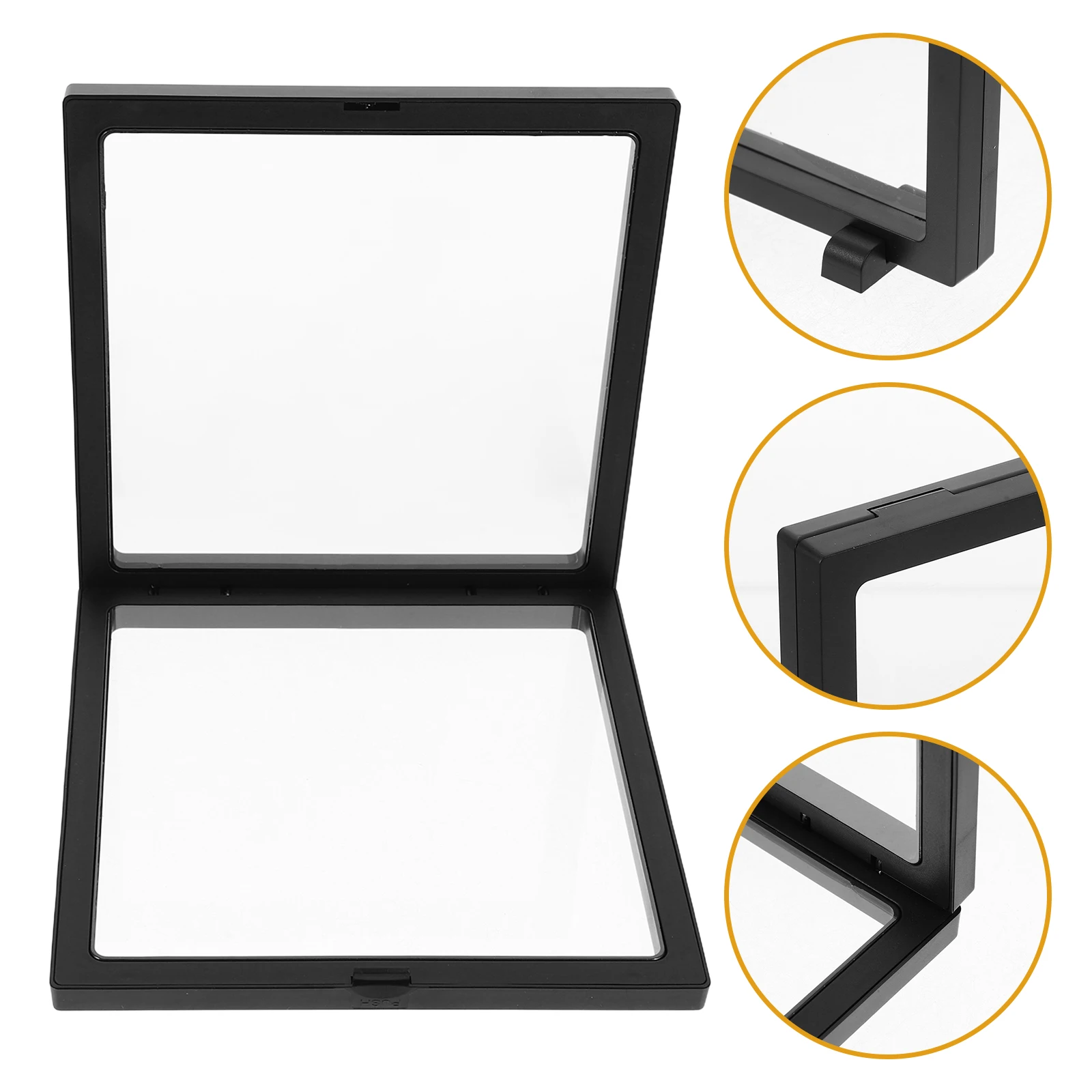 

2pcs Badge Display Case Floating Frame Multi-Functional Pin Medal Holder Clear Coin Plastic Jewelry Display Stand Compact