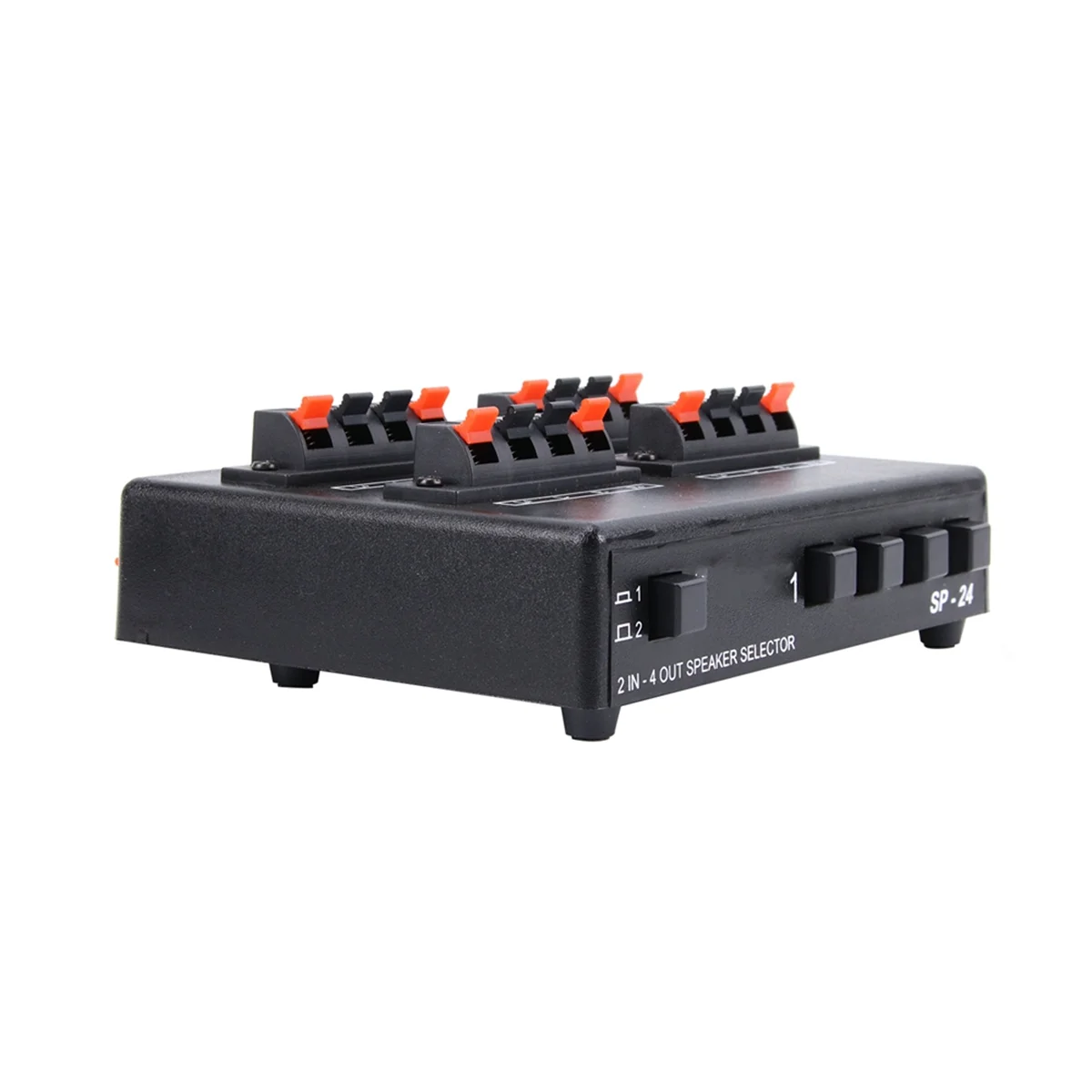 SP-24 Mini 2-IN-4-OUT Stereo Audio selettore amplificatore Switcher Box altoparlante Splitter