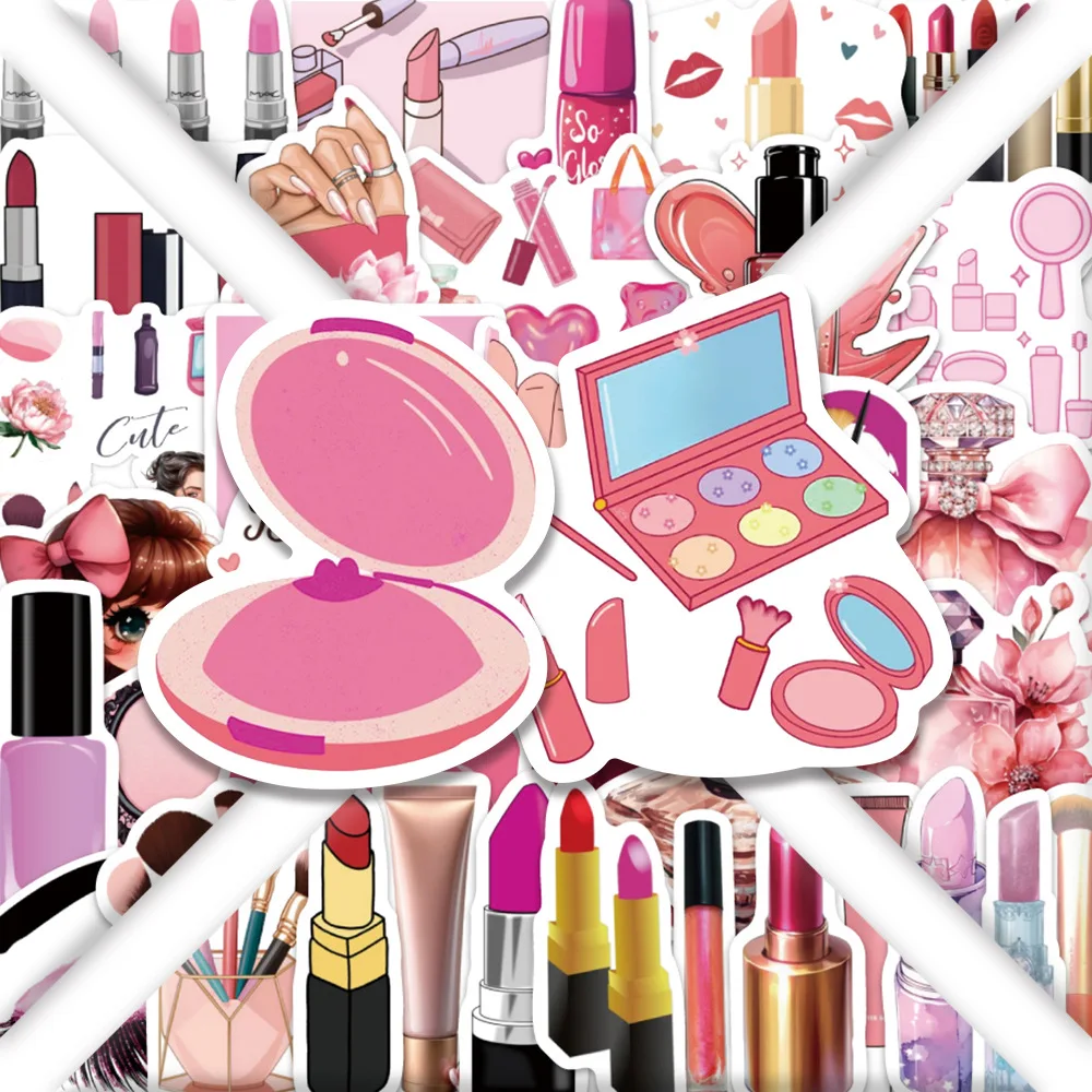 

54PCS Girls Cosmetics Graffiti Waterproof Skateboard Travel Suitcase Phone Laptop Luggage Stickers Cute Kids Girls Toys Gifts