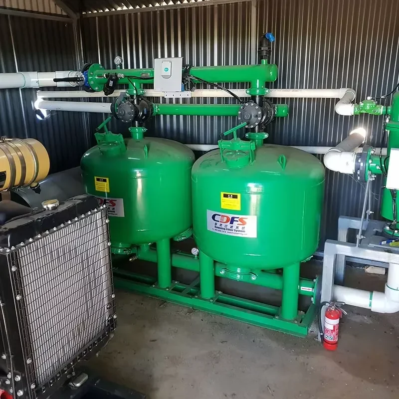 Automatic PLC Controlled Back Flushing Industrial Shallow Sand Filter with Carbon Steel Tank 100m/h Flow