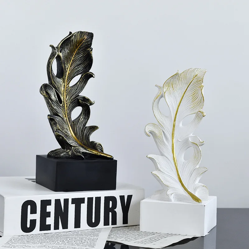 Creative Feather Resin Accessories, Office Statues, Table and Chair Decorations,Home Furnishings, Room TV Cabinets,Sculpture Art