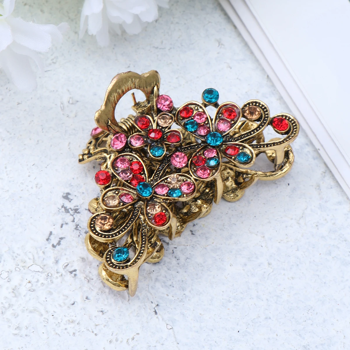 

1pc Clip Styling Tool Crystal Clips Clip Crystal Hair Claw Clip，Claw Clamp Vintage Hair Claw Barber Accessories