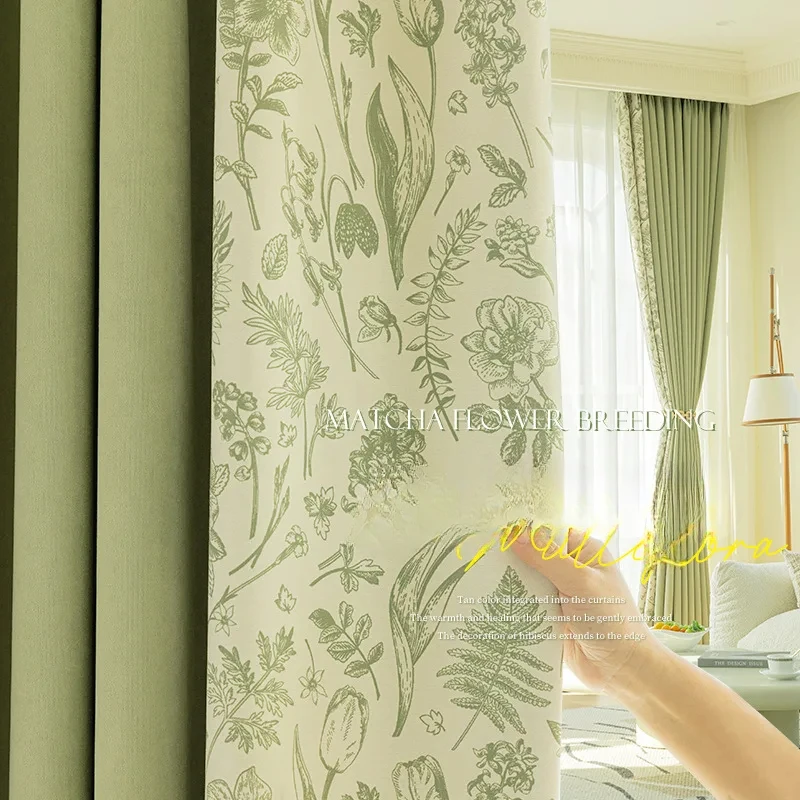 

High Blackout Chenille Curtains for Living Room Bedroom Elegant New Color Matching Simple Modern Color Matching Customize