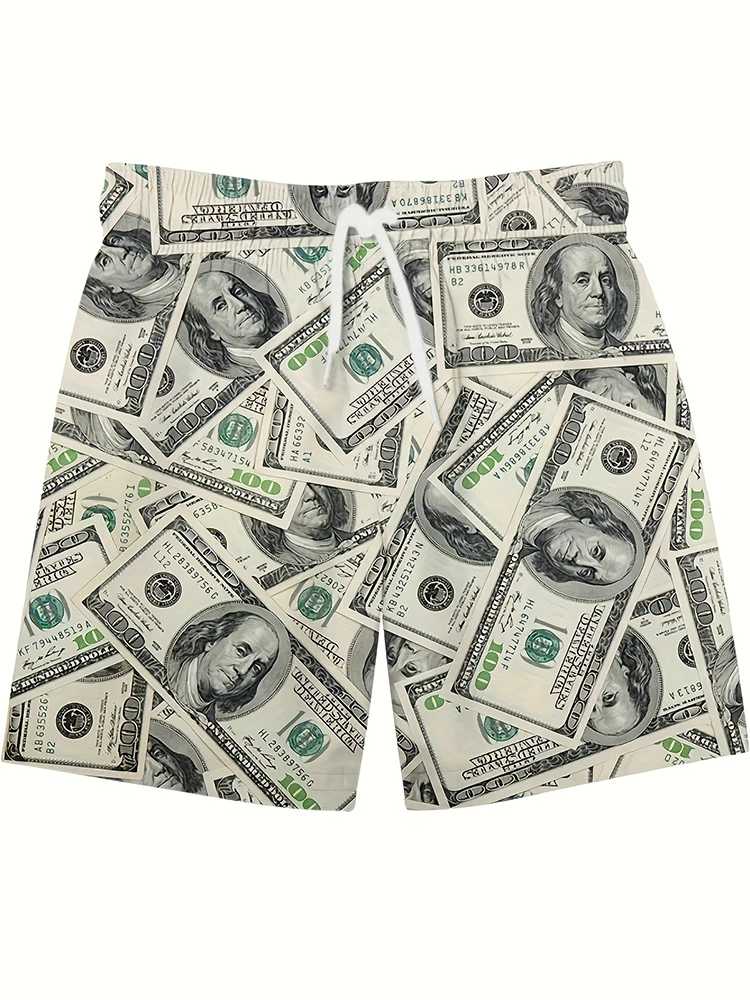 

2025 Новые мужские модные и сексуальные шорты для пляжного серфинга с 3D-принтом USD, водонепроницаемые, быстросохнущие, мягкая текстура