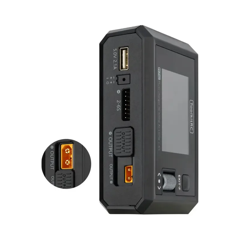 ToolkitRC M7AC 100W AC / 300W DC Input XT60 XT30 Output Multifunction Suppot Dual Smart Charger Signal Tester Drone Charge