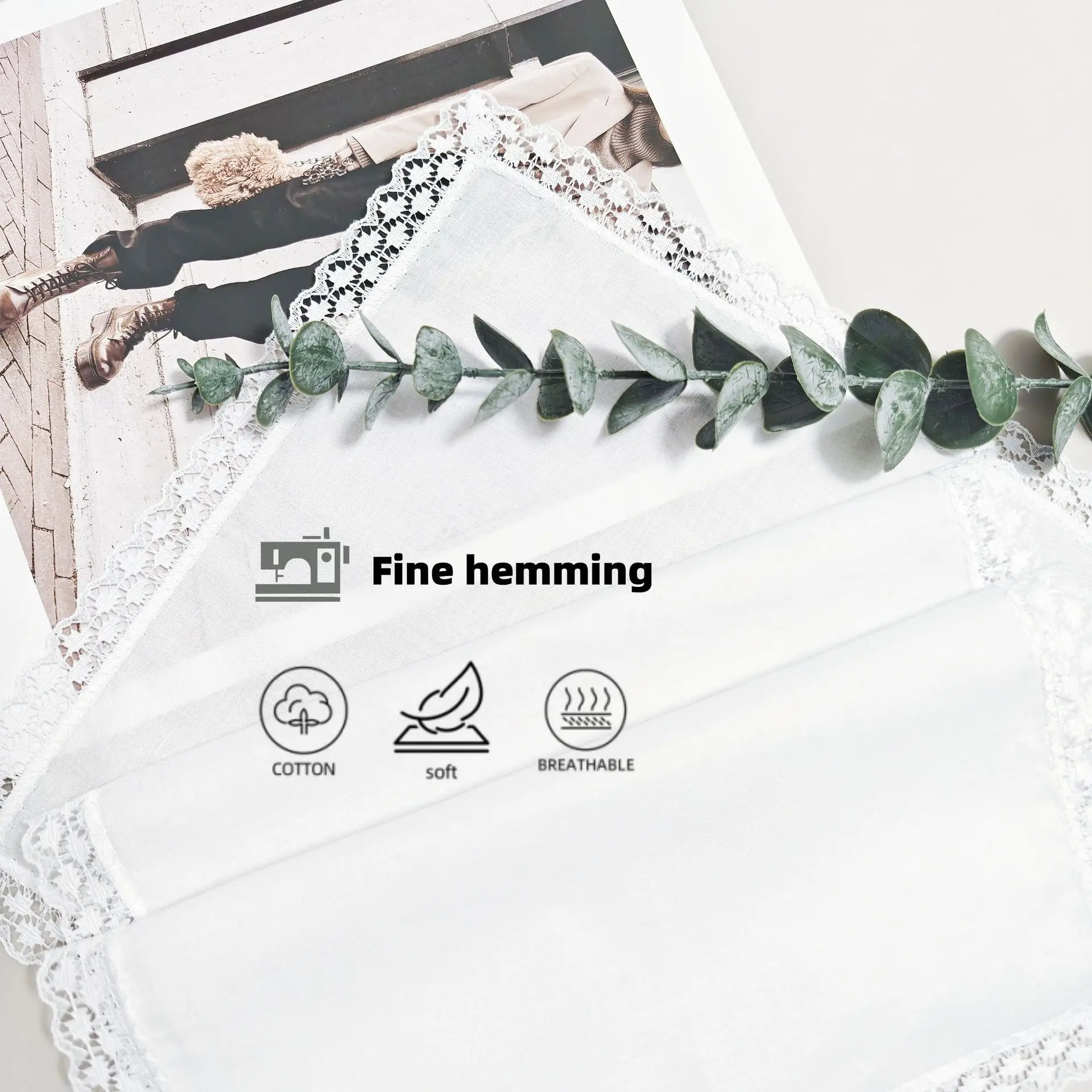 6 pezzi di pizzo di cotone bianco puro piccolo fazzoletto stagione di nozze felicità decorazione del partito fai da te 26 * 26 cm