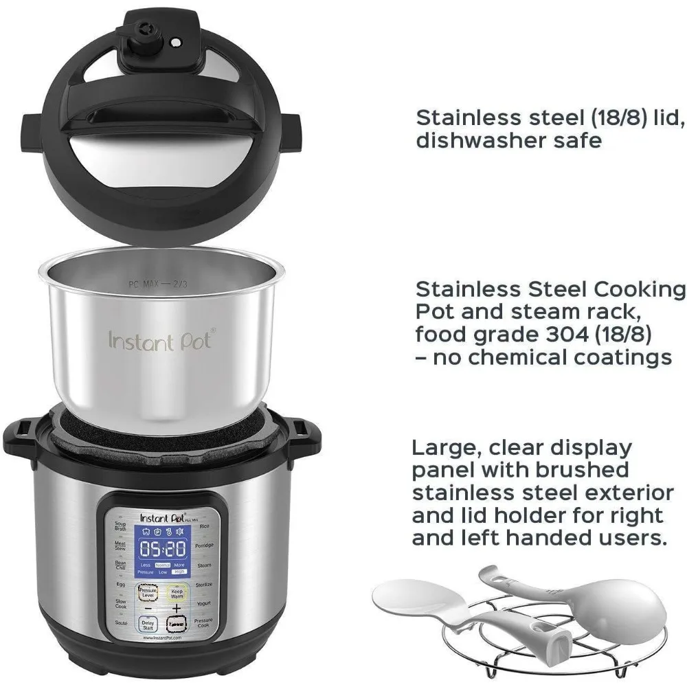 Rice Cookers 9-in-1, Slow Cooker, Steamer, Yogurt Maker, Warmer & Sterilizer, Includes App with Over 800 Recipes, Rice Cookers