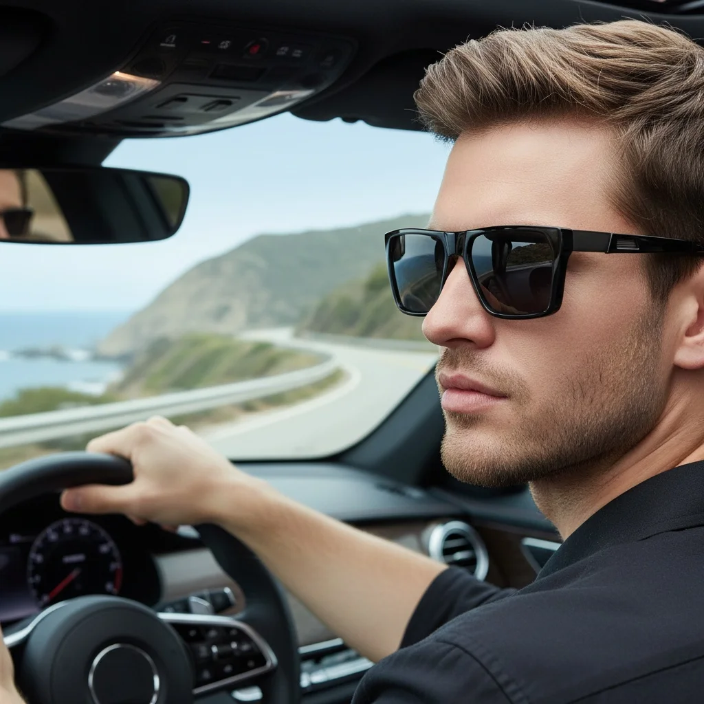 Neue quadratische polarisierte Herren-Sonnenbrille, minimalistische und stilvolle Sonnenbrille, geeignet für den täglichen Gebrauch und Reisen, 1084 – Detail 2