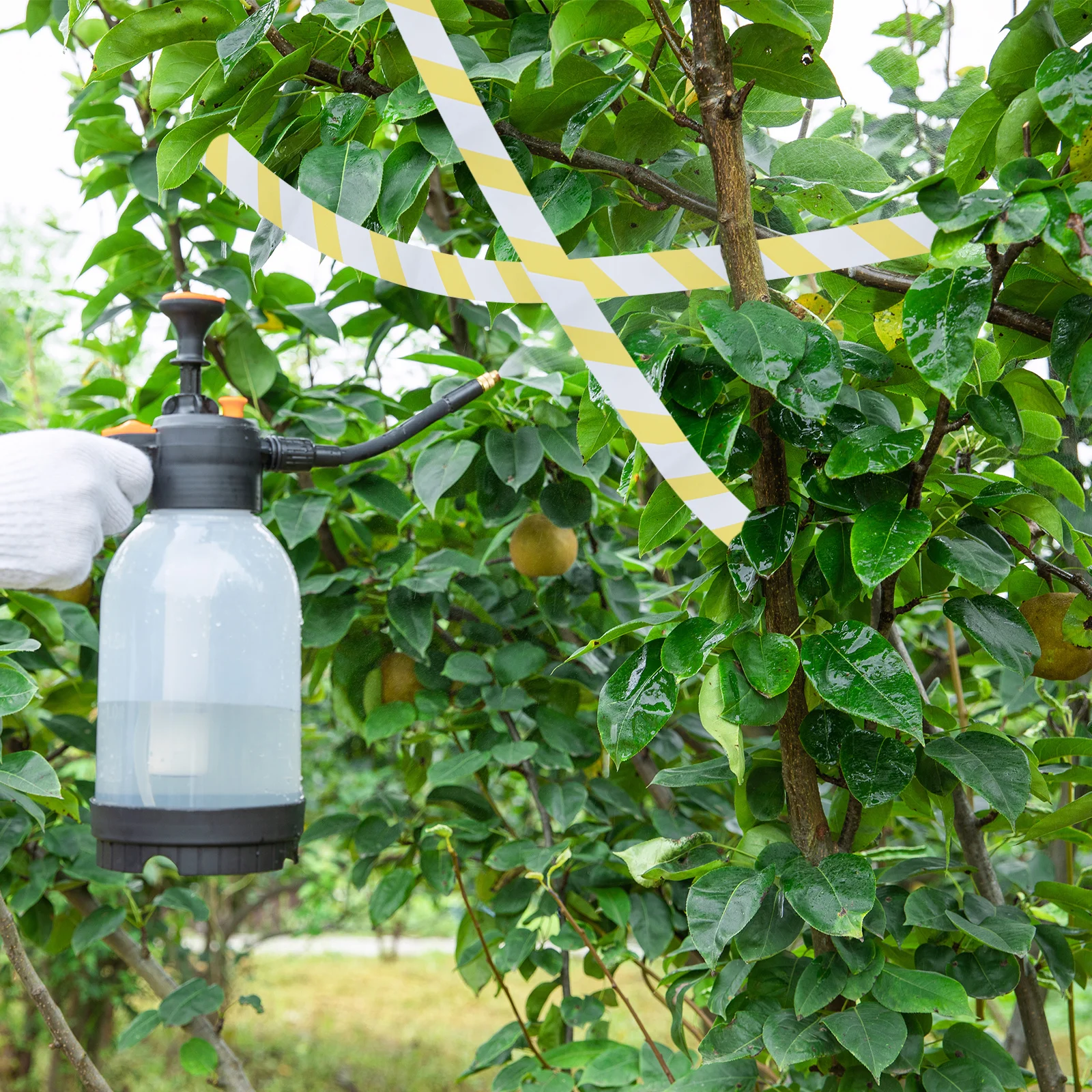 

10 Rolls Yellow White Hazard Warning Tape 2.4Cm X 50M Waterproof Safety Caution Stripe For Construction Zone Barrier Marking