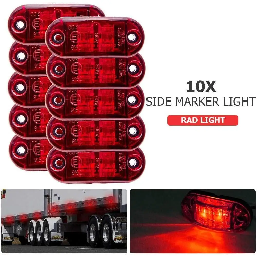 

12/24V 10Pcs Car Side Marker Lights Turn Signal Lamp Indicators Universal For Trailers, Trucks, Vans, Buses， Lorries