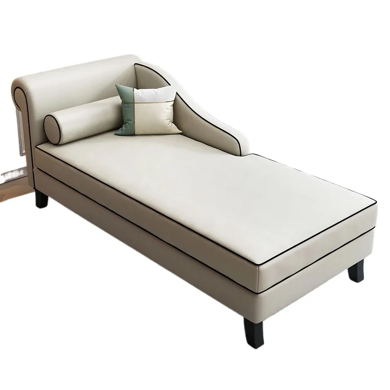 

Modern American fabric chaise longue small apartment sofa chaise longue bedroom bed hotel homestay single chaise longue