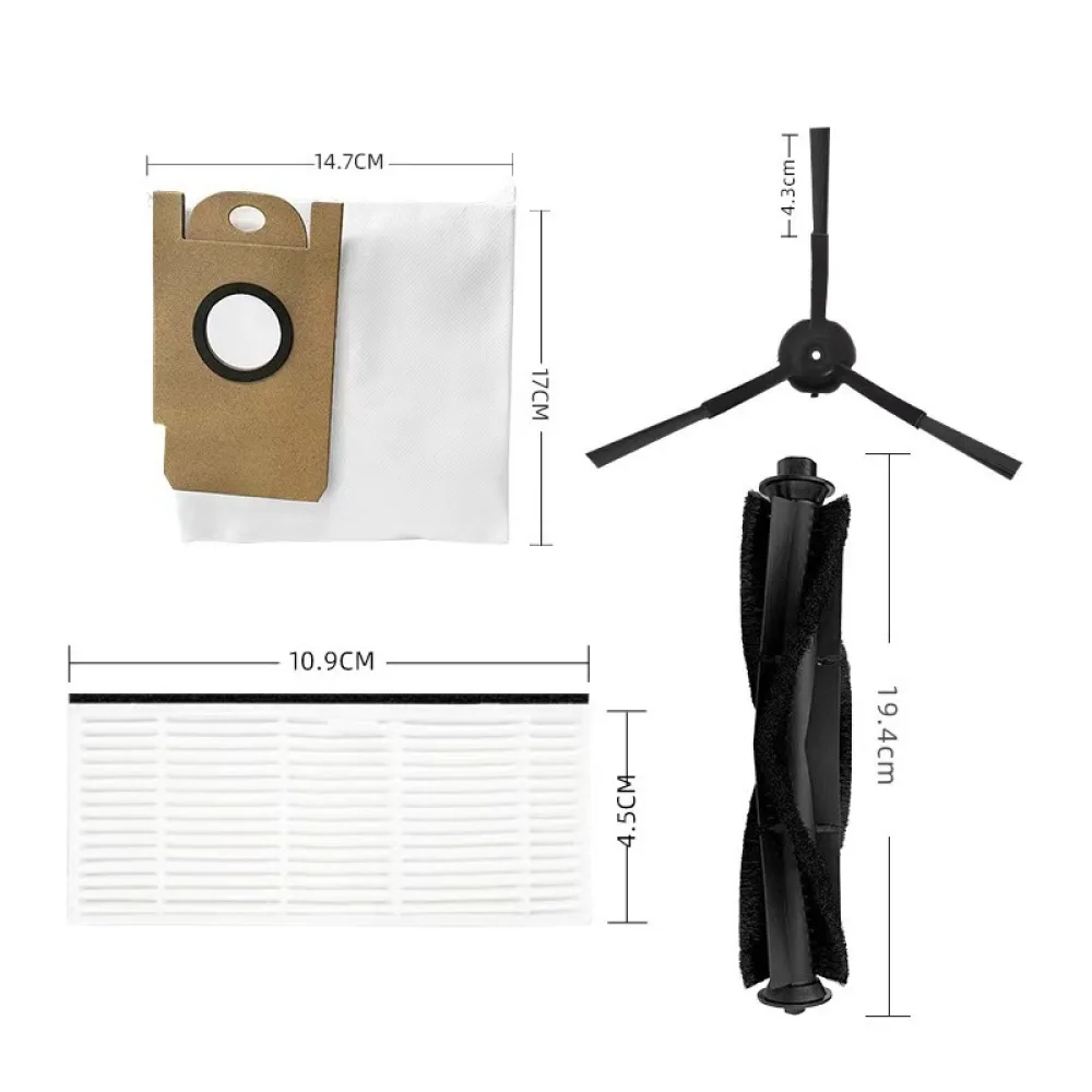 Robotic Vacuum Replacement Parts For Lydsto R5 Main Brush Side Brushes Filters Mop Pads Dust Bag Home Cleaning Device Set