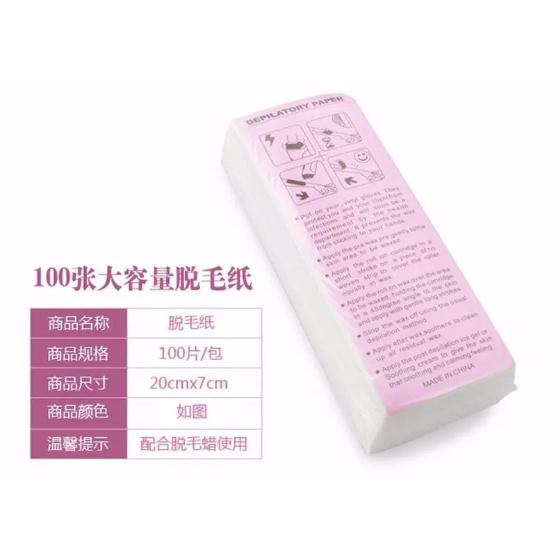 100 Stuks Niet-Geweven Haarverwijdering Wax Papier Lichaam En Gezicht Wax Strips Epilator Voor Dames Vrouwen Mannen Gezondheid Make-Up Tool