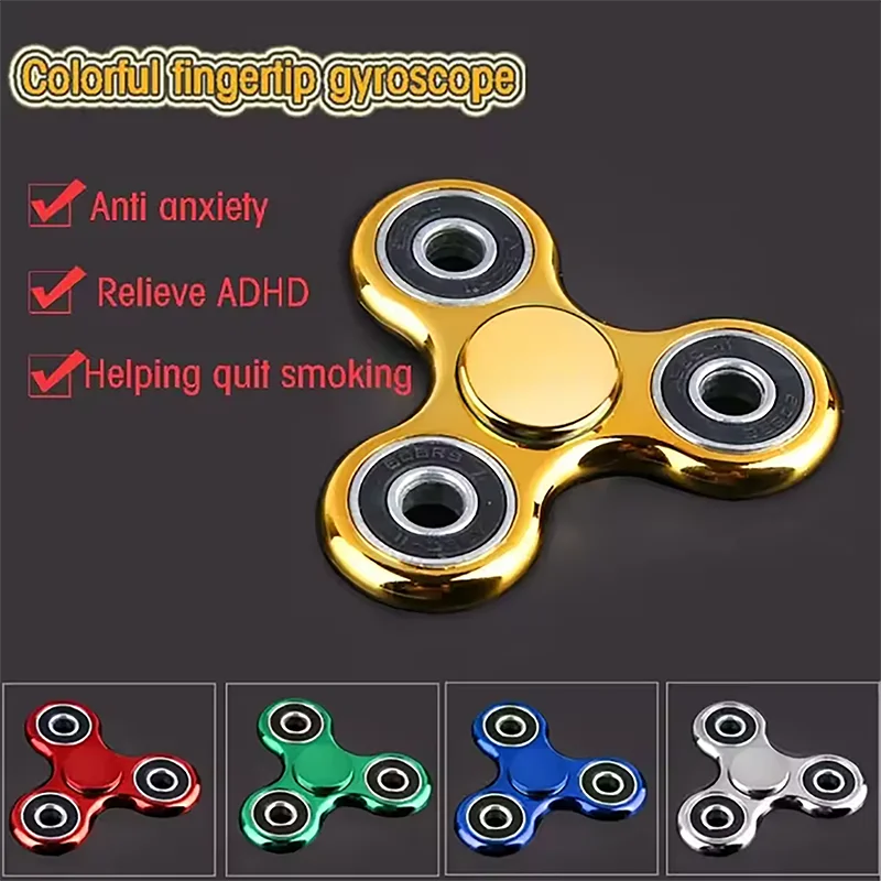 4 Bearing Fingertip Gyroscope Gold Plated Three Finger Rotation Stress Relieving Toy Educational Fun Fingertip Stress Relieving