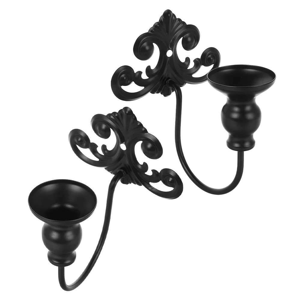 

2Pcs Vintage Iron Wall Mounted Holders European Metal Sconce Cups Tea Light Holder Decorative Wall Decor for Dining