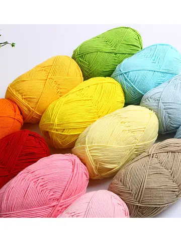 40-50g/Set 4ply Milk Cotton(80%) Knitting Yarn Needlework Dyed Lanas For Crochet Craft Sweater Hat Dolls At Low Price