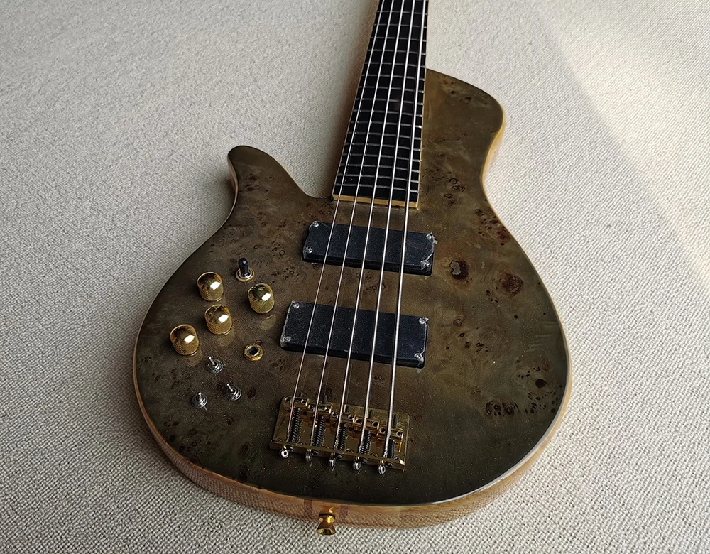 Flyoung Left Handed Bass Guitar 5 Strings Electric Bass Guitar Neck Through Body Bass Guitar view 2