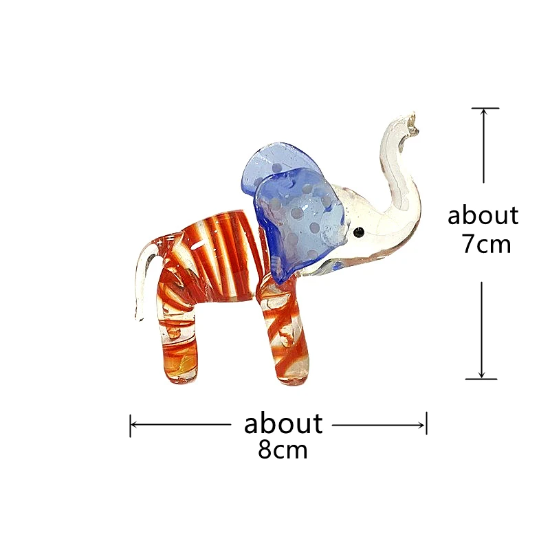 Murano Glass Elephant Figurine Handmade Cute Animal Statue Small Home Tabletop Decor Ornament Holiday Party Favor New Year Gift