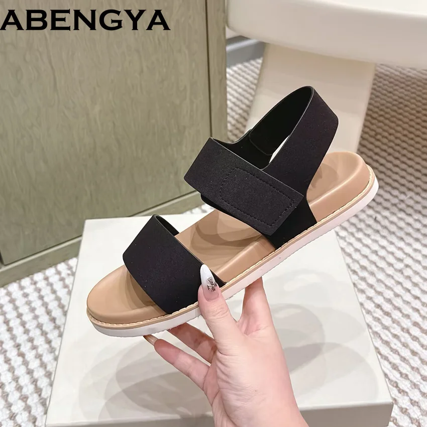 

Summer Suede Leather Men's Sandals Open Toe Flat Beach Shoes For Man Platform Casual Mules Male Holiday Sandals Men 38-46