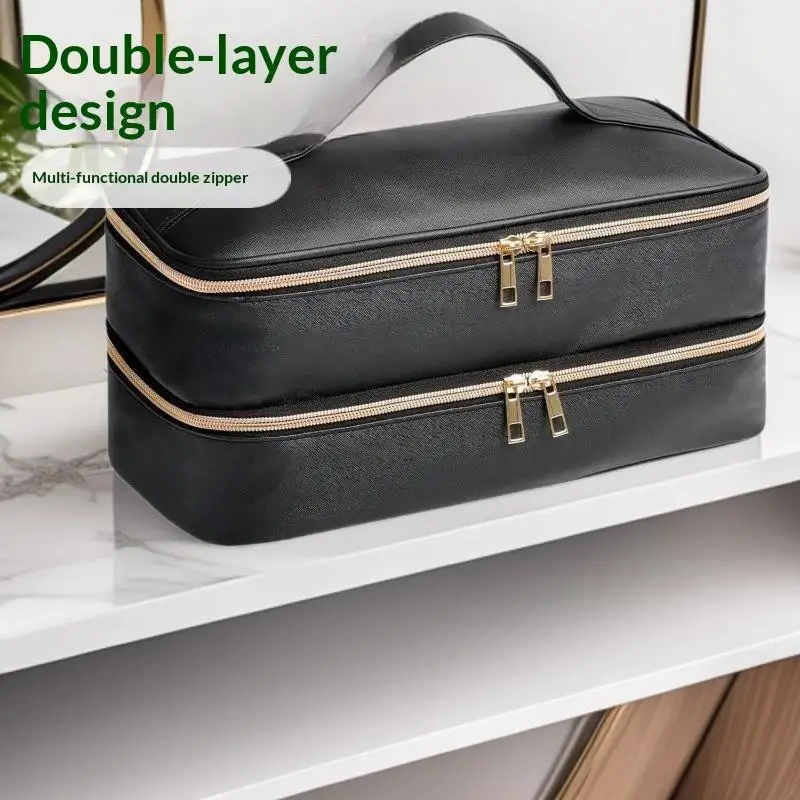 Travel Carrying Case For Hair Dryer Double Layer Cosmetics Bag Portable Hair Dryer Storage Organizer Bag With Zipper 4