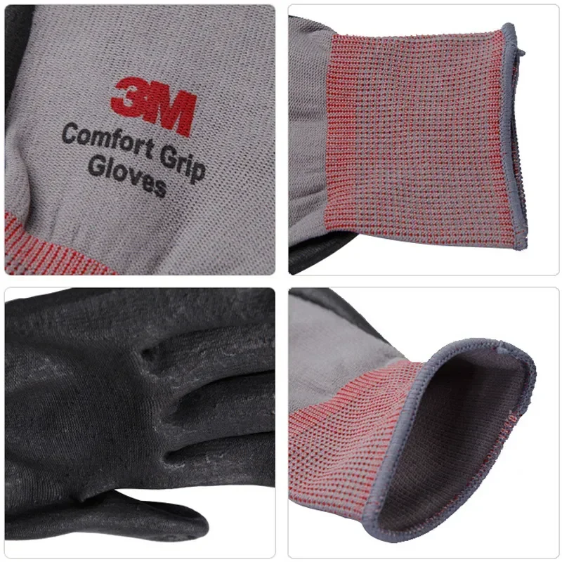 3M Work Gloves Comfort Grip wear-resistant Slip-resistant Gloves Anti-labor Safety Gloves Nitrile Rubber Gloves Comfortable