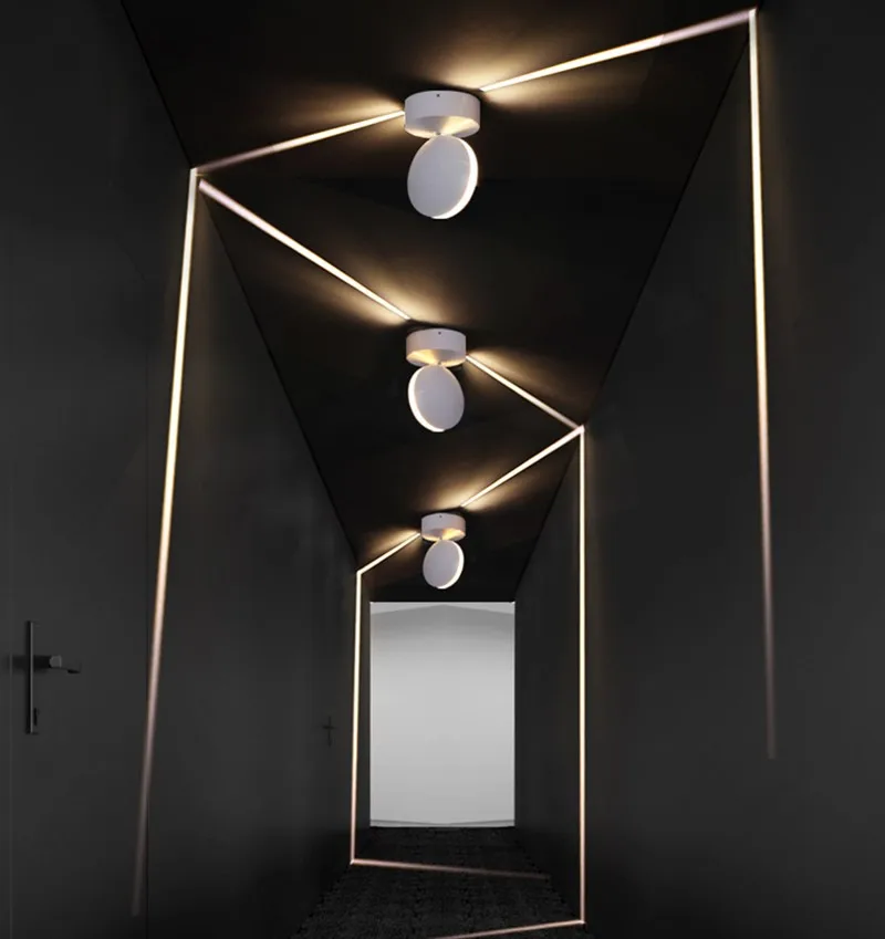 LED Window Sill Door Frame Wall Lamps 360° Rotation Personalized Design Lighting Exhibition Hall Hotel Singing Hall Aisle Lights