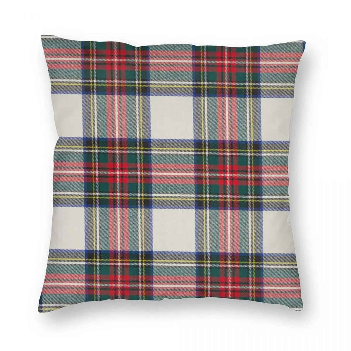 Taie d\'oreiller imprimée en velours de lin polyester tartan, taie d\'oreiller décorative zippée, housse de coussin pour la maison, robe Stewart