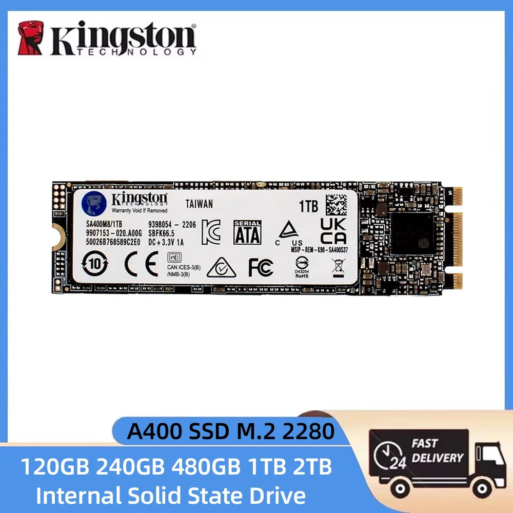 Kingston A400-NGFF SSD M.2 2280 Disco duro interno de estado sólido 120GB 240GB 480GB 1TB 2TB Alto rendimiento para computadora portátil de escritorio