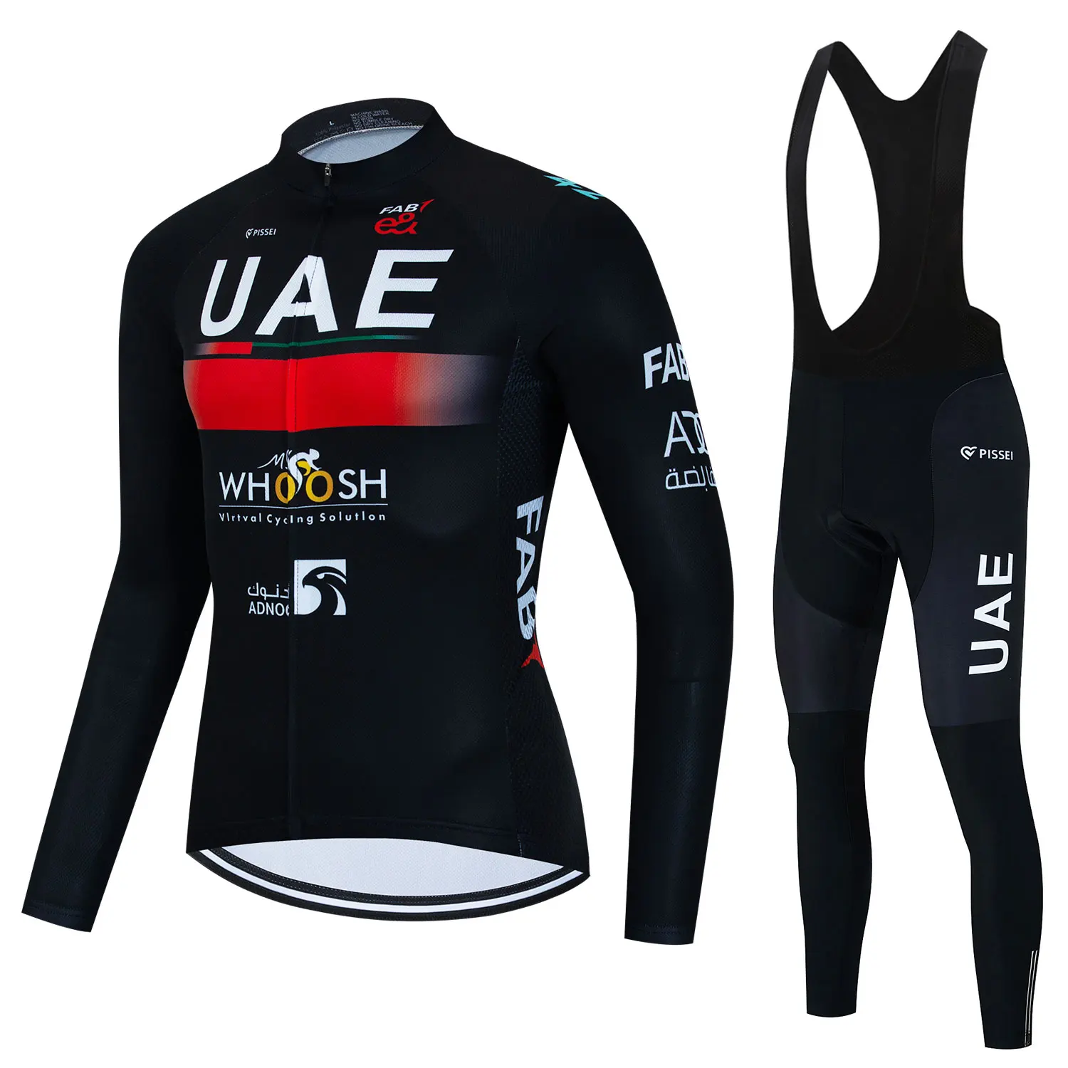 Men Uae Breathable Cycling Jersey Set Spring Autumn Long Sleeve Cycling Clothing Mountain Bike Bib Pants Ropa Ciclismo Maillot