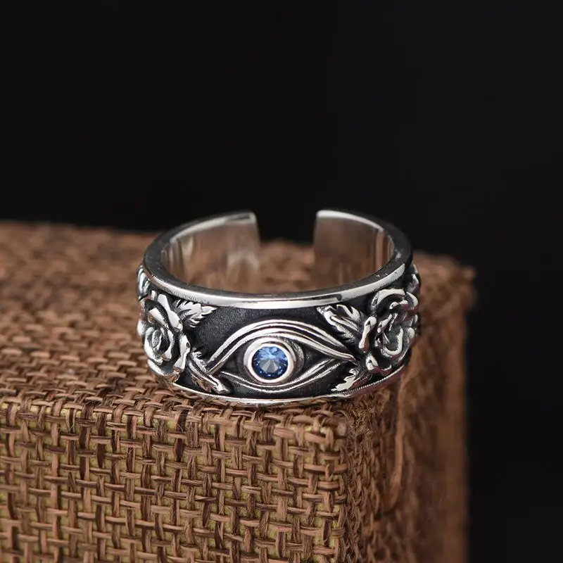 925 Sterling Silver Ruth Eye of God Open Rings For Women Wedding Luxury Quality Jewelry Accessories Wholesale Free Delivery