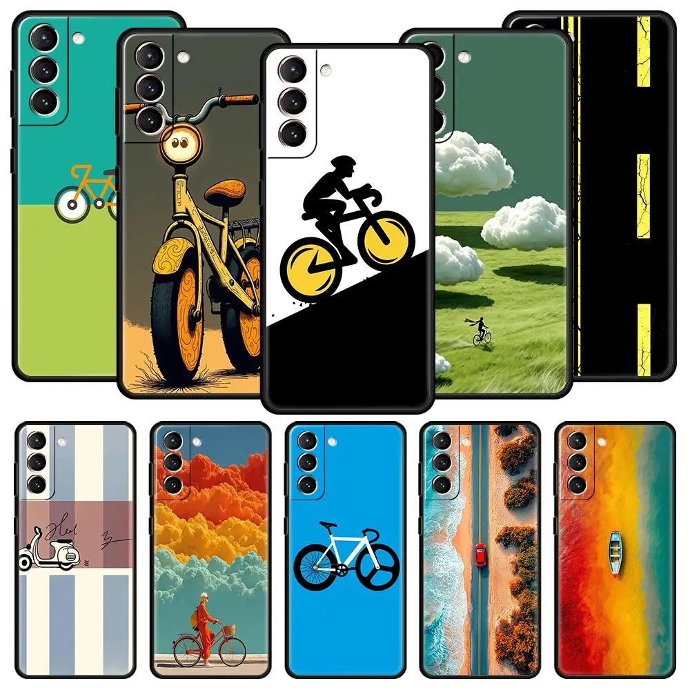 Bicycle Bike Sport Phone Case For Samsung Galaxy S26 S25 FE S24 S23 S22 S21 Ultra S20 5G S10E Plus Protect Cover