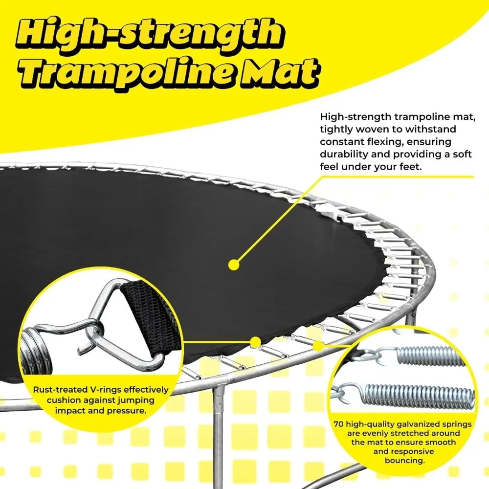 14 FT Outdoor Trampoline for and Adults With Basketball Hoop & Enclosure Net Large Trampoline Jump Gym Elastic Bed Tramboline