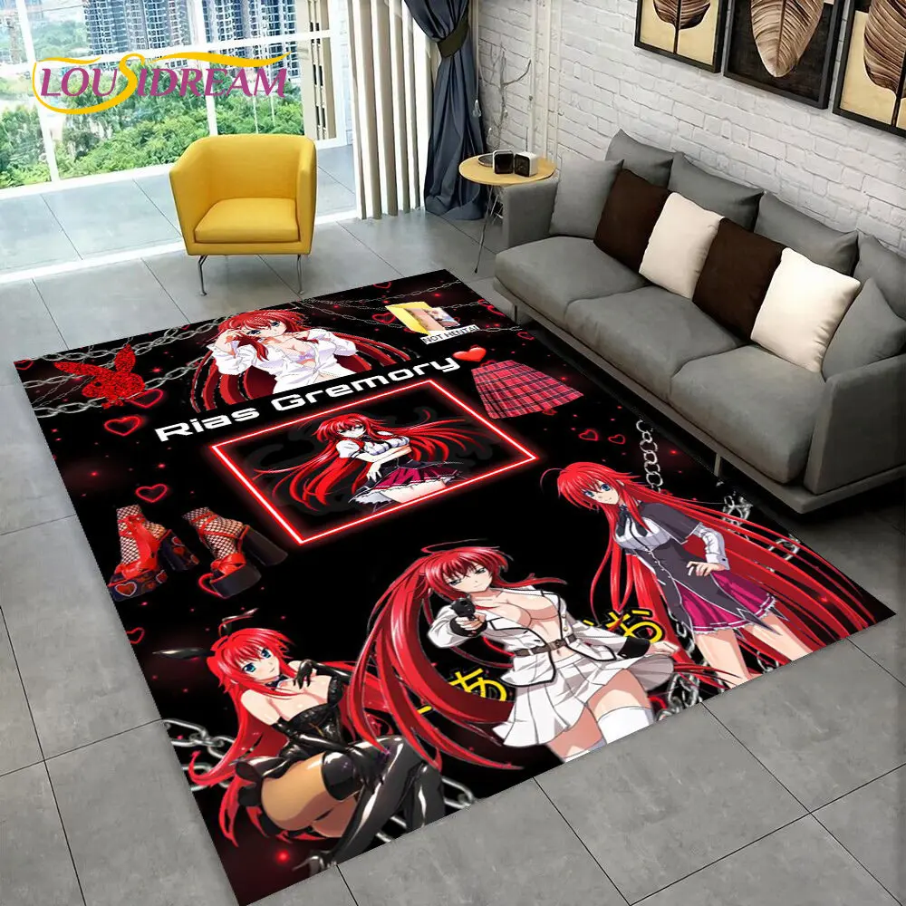 Anime High School D×D Sexy  Area Rug,Carpet Rug for Home Living Room Bedroom Sofa Doormat Decor,Kids play Non-slip Floor Mat 3D